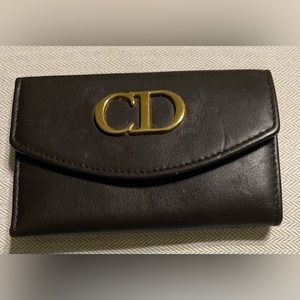 Christian Dior logo key case leather ladies